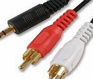 Aptii 3.5mm Jack to 2 x RCA Phono Audio Cable Gold 5m Lead