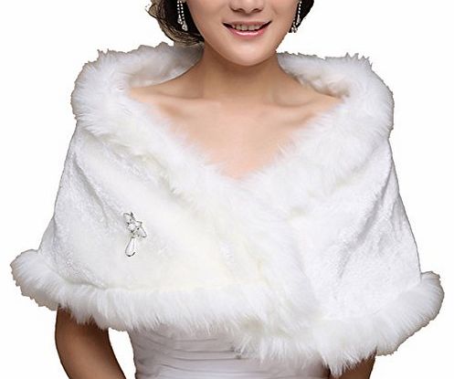 APTRO Womens Faux Fur Warm Dress Shawl for Winter Weddings Style 3