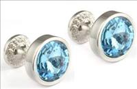 aqua Crystal Goblet Cufflinks by Mousie Bean