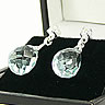 aqua Glass Briolette Drop Earrings