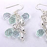 aqua glass briolette earrings