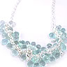 aqua glass briolette necklace