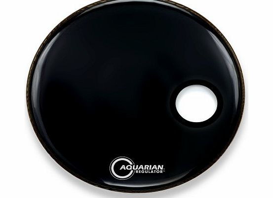 Aquarian Regulator 22-inch Small Port Hole Bass Drum Head - Black