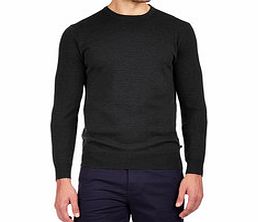 Aquascutum Charcoal Merino wool crew neck jumper