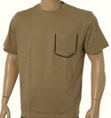 Dark Beige Short Sleeve Cotton T-Shirt With Pocket (Kennington)