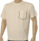 Aquascutum Ecru Short Sleeve Cotton T-Shirt With Pocket (Kennington)