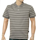 Aquascutum Grey Stripe Pique Polo Shirt