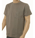 Mens Aquascutum Grey Short Sleeve T-Shirt With Trim on Breast Pocket