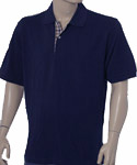 Aquascutum Mens Aquascutum Navy Cotton Polo Shirt