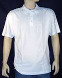 Aquascutum Mens Aquascutum White with Aqua Trim Cotton Polo Shirt