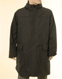 Mens Charcoal Grey Hooded Cotton 3/4 Length Coat