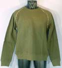 Mens Dark Green Round Neck Sweatshirt With Trim