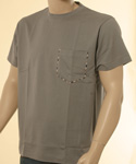 Mens Grey Short Sleeve T-Shirt With Trim on Breast Pocket