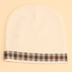 Aquascutum Mens Stone with Check Panel Knitted Hat