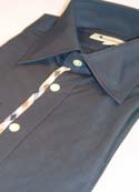 Aquascutum Navy Long Sleeve Cotton Shirt With Aqua Trim