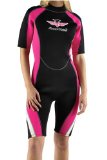 Aquatics Board Angels Womens Shortie Wetsuit Black/Pink. 20p from the sale of this item goes to Teenage Cancer Trust.