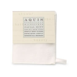 Aquis Essentials Facial Mitt White