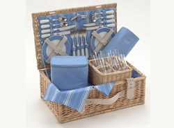 Brighton Blue Picnic Basket 4 person