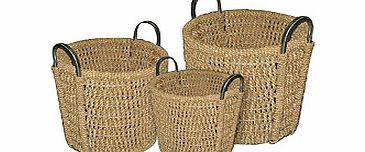 Chunky Seagrass Storage Baskets set of 3