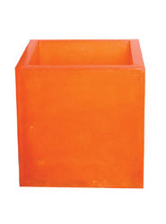 Contemporary Orange Cube Planter