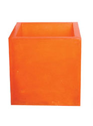 Contemporary Orange Cube Planter