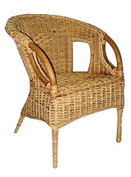 Honey Coloured Casual Rattan Chair