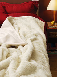 Luxury White Faux Fur Throw