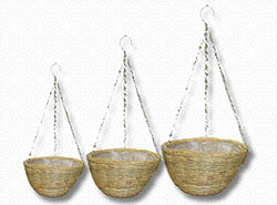 Rattan Hanging Lined Planter