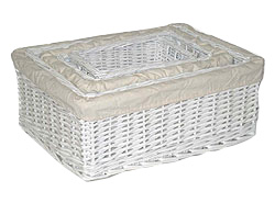 Arboreta Set of 5 Lined White Willow Storage Baskets