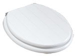 White Tongue and Groove MDF Wooden Toilet Seat