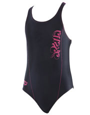 Arena Girls Moupi Swimsuit - Denim and Fuchsia