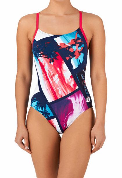 Arena Womens Arena Tropic Swimsuit - Navy / Aurora Red