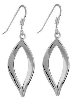 Argent Plain Silver Twist Earrings