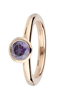 Argent Rose Gold Plated Cubic Zirconia Ring
