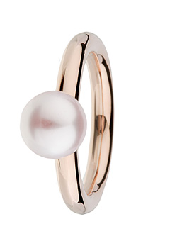 Argent Rose Gold Plated Pearl Ring