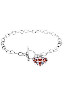 Argent Silver and Cubic Zirconia Heart Bracelet