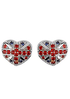 Argent Silver and Cubic Zirconia Heart Earrings