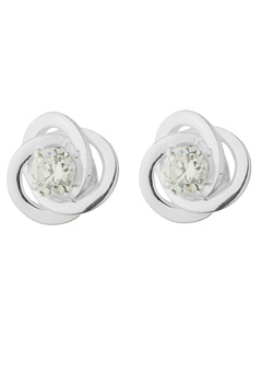 Argent Silver and Cubic Zirconia Knot Earrings