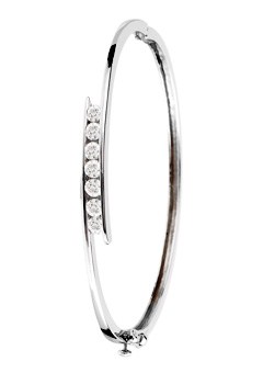 Argent Silver cubic zirconia bangle