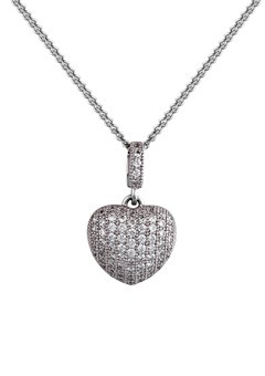 Argent Silver Cubic Zirconia Small Heart Pendant