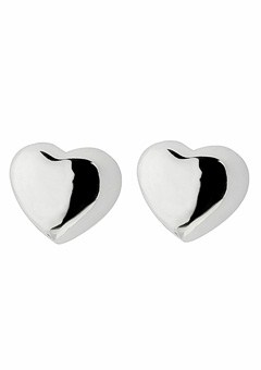 Argent Silver Heart Stud Earrings