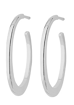 Argent Silver Large Thin Hoop Earrings BA963229