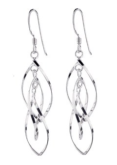 Argent Silver Linear Twist Earrings