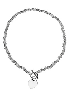 Silver Multi Link Heart Necklace