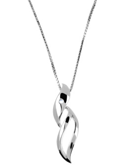 Argent White Fire swirl pendant and chain