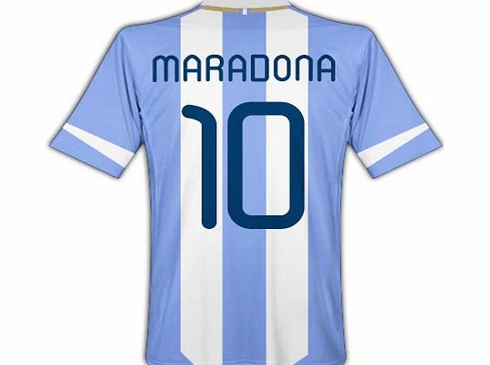 Argentina Adidas 2011-12 Argentina Home Shirt (Maradona 10)