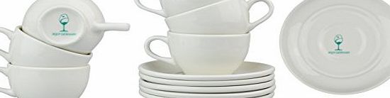 Argon Tableware White Cappuccino Cup / Saucer Set - 225ml (8oz) - Box of 6