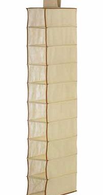 Argos 10 Pocket Hanging Shoe Storage with Edging - Cream