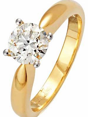 18ct Gold 1 Carat Diamond Solitaire Ring - Size J