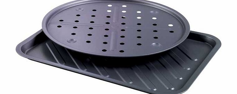 Argos 2 Piece Non-Stick Pizza Pan and Oven Chip Tray Set